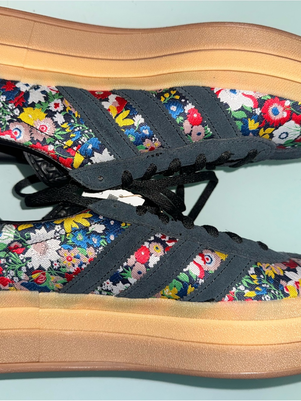 Adidas Gazelle Bold Liberty London Floral Embroidered Sneakers - size 9 - Picture 4 of 7